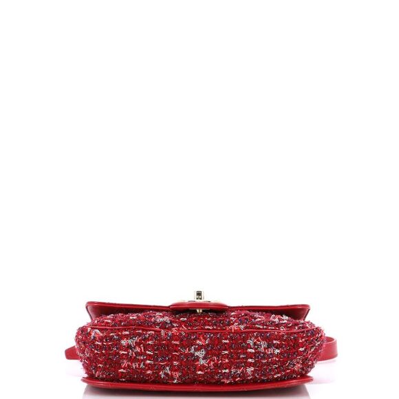 Chanel Chain Handle CC Flap Bag Quilted Lambskin and Tweed Small Red - Picture 5 of 10